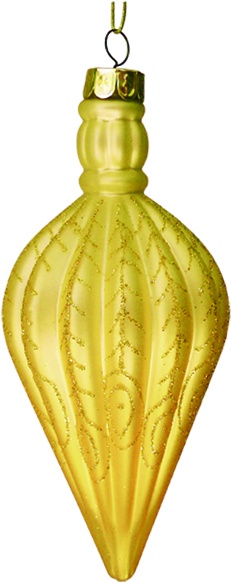Ridged Matte Glass Drop, 15cm