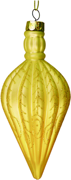 Ridged Matte Glass Drop, 15cm