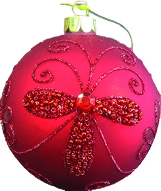 Decorative Glass Bauble, 10cm