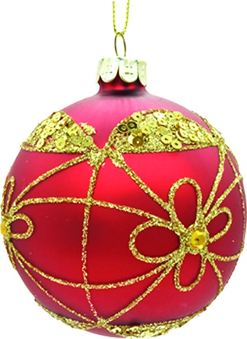 Glittered Matte Ball, 12cm