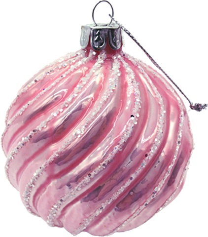 Glitter Fluted Ball, 12cm
