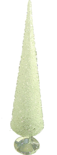 Clear Studded Glass Standing Cone, 40cm