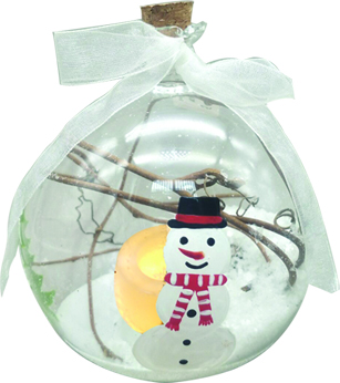 Light-Up Ball with Wintry Interior, 10cm