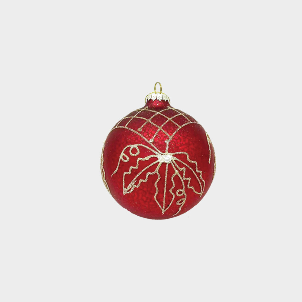 Glittered Glass Ball, 10cm