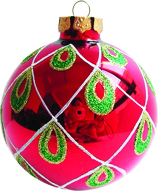 Decorative Glass Ball Lattice Paisley, 10cm