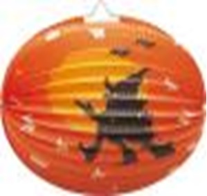 Witch And Bat Paper Lantern, 25cm