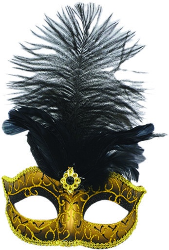 Feather Mask Brooch Crest