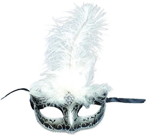 Feather Mask Brooch Crest