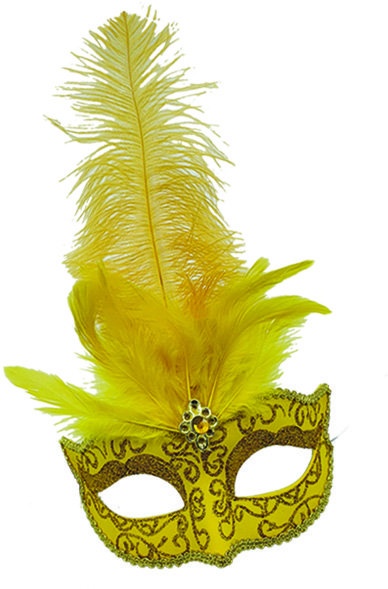 Feather Mask Brooch Crest