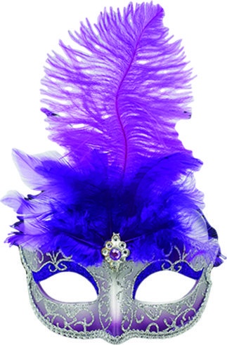 Feather Mask Brooch Crest