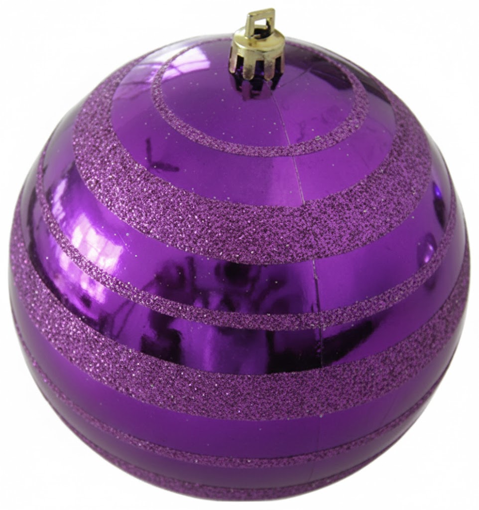 Striped Glitter Bauble, 10cm