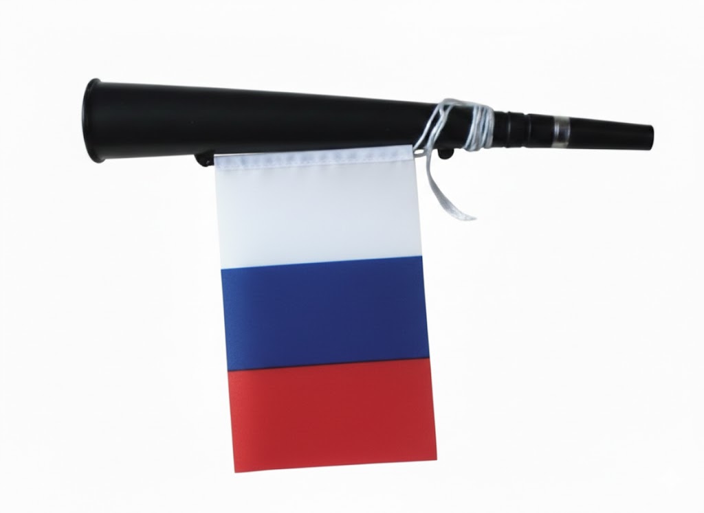 Russia Horn Flag, 21cm
