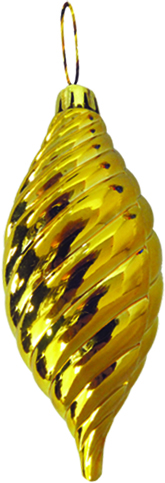 Shiny Ridged Oval Drop, 12cm