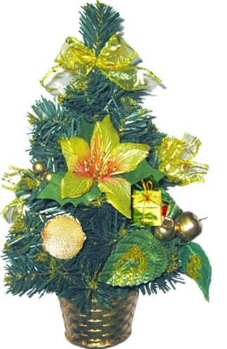 Mini-Tree Poinsettia Gift, 12"