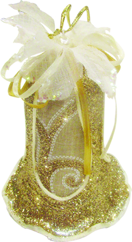 Glittered Fabric Bell, 12.5cm