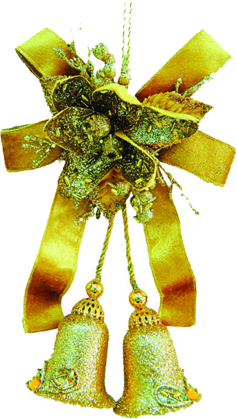 Twin Bells with Fabric, 30cm