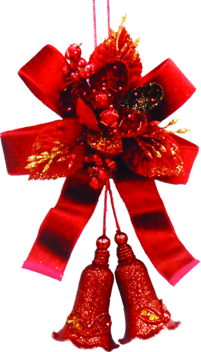 Twin Bells with Fabric, 30cm
