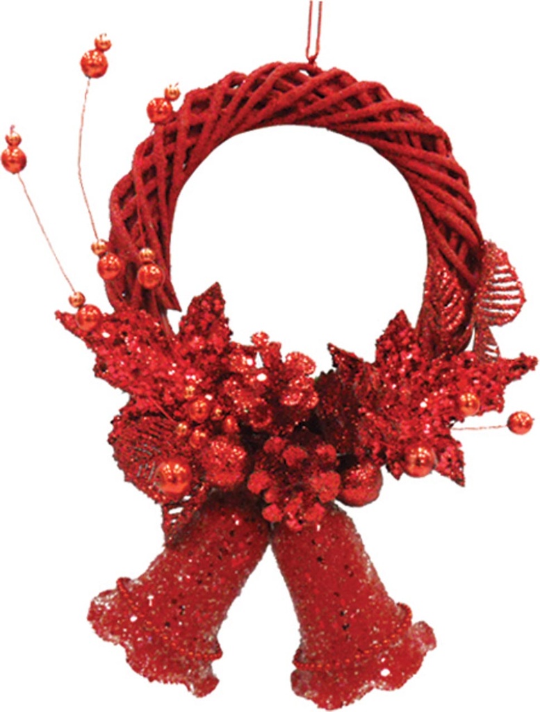 Ornamental Wreath with Bells, 23cm