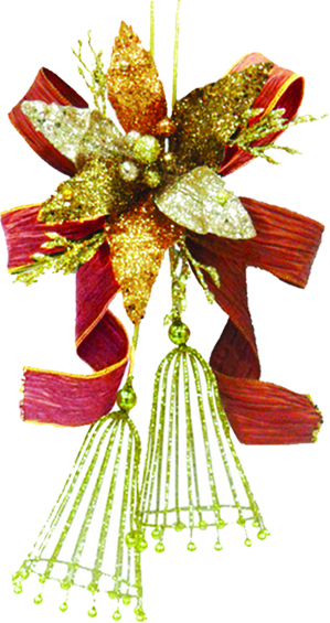 Wire Bells with Ribbon, 25cm