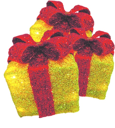 Light-Up Sisal Gift Box Set, 20-30cm