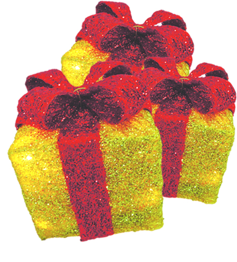 Light-Up Sisal Gift Box Set, 20-30cm