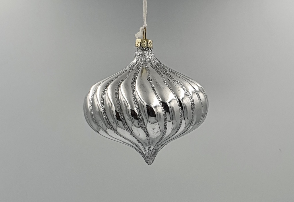 Glittered Fluted Onion, 8cm