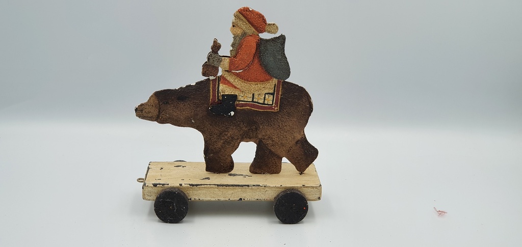 Man On A Bear Cart, 16cm