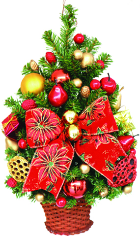 Decorated Mini-Tree with Ribbon, 40cm