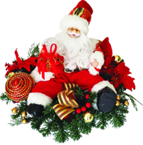 Decorative Wreath with Santa, 38cm