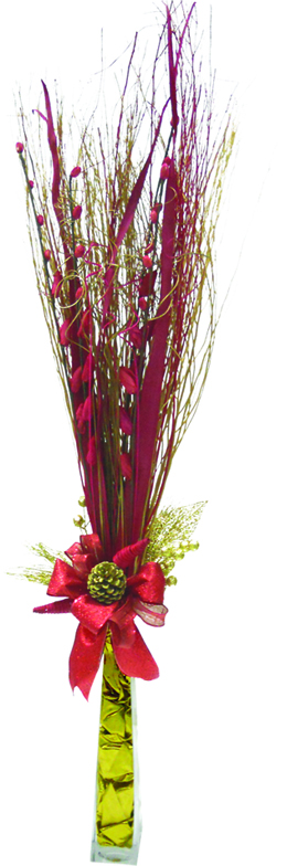 Console Arrangement with Glass Vase, 135cm