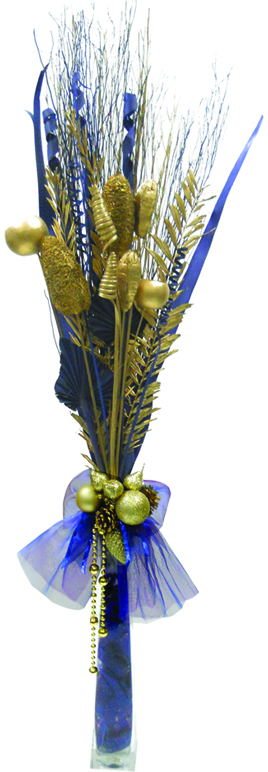 Console Arrangement with Glass Vase, 135cm