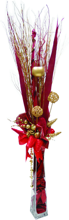 Console Arrangement with Glass Vase, 135cm