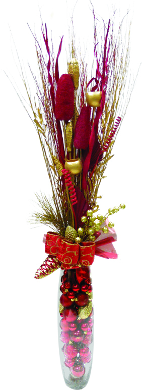 Console Arrangement with Glass Vase, 135cm