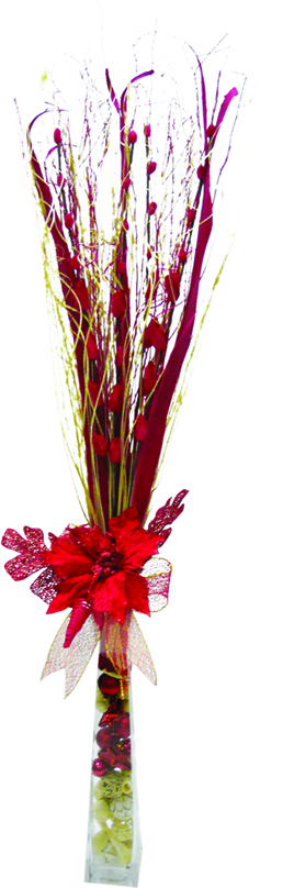 Console Arrangement with Glass Vase, 135cm