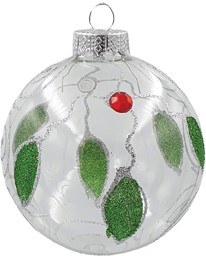 Glass Leaf Bauble, 8cm