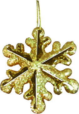 Glittered Snowflake, 10cm