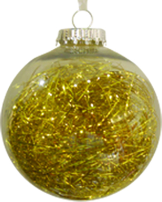 Tinsel Stuffed Clear Ball, 10cm