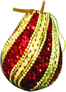 Pear Spiral Glitter, 7cm