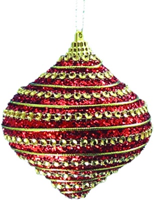 Decorative Onion with Striped Rhinestones, 8cm