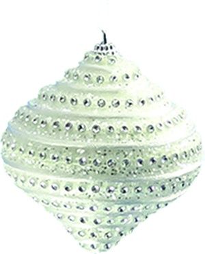 Decorative Onion with Ribbed Rhinestones, 8cm