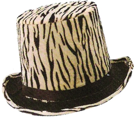 Top Hat with Zebra Printed