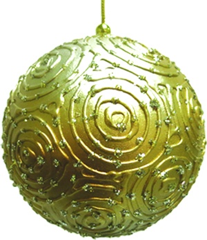 Foil Jewel Ball Swirl Relief, 9cm