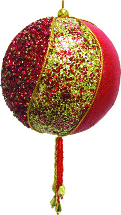Tasseled Beaded Ball, 12.5cm