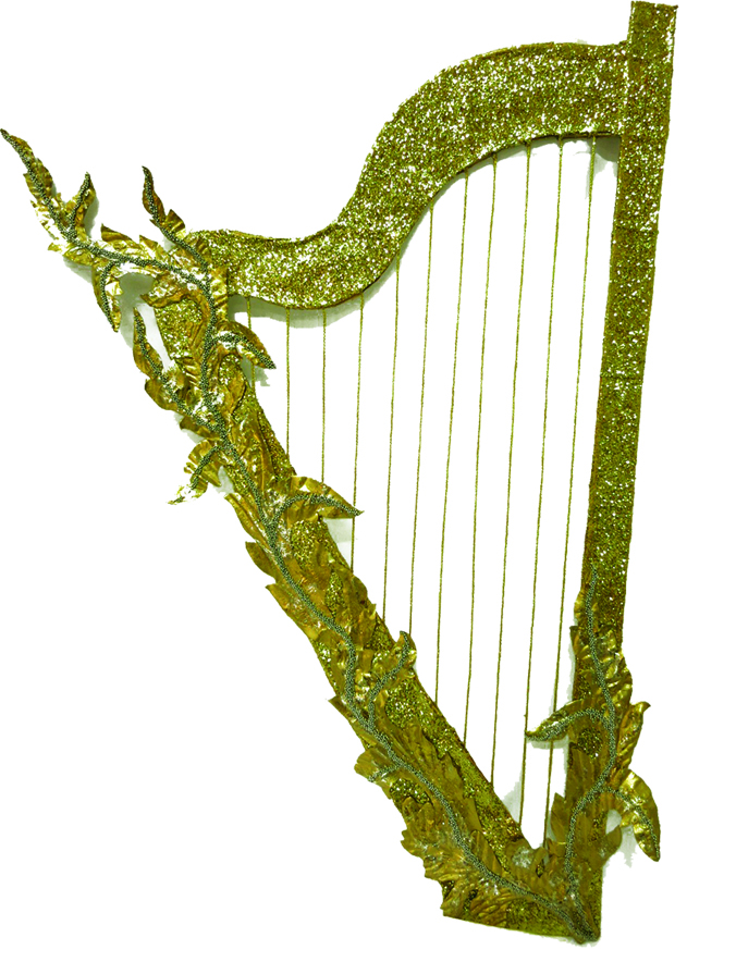 Glittered Harp, 65cm