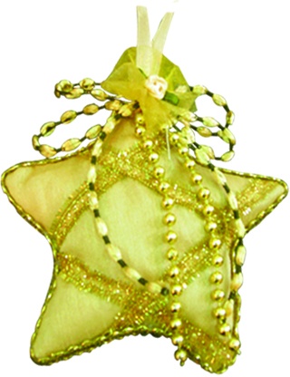 Padded Star Ornament, 10cm
