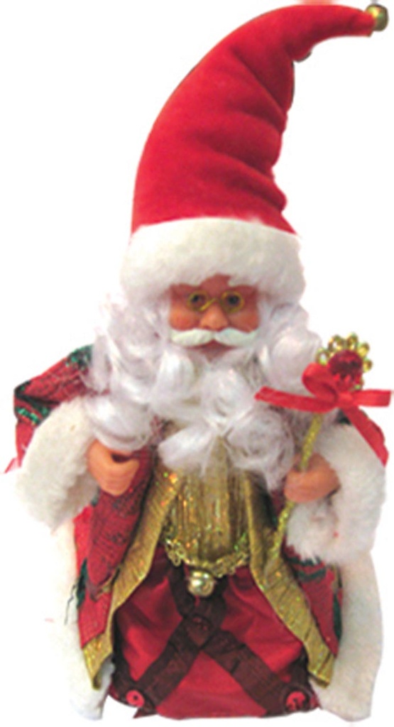 Santa Ornament Tall Hat Staff, 15cm