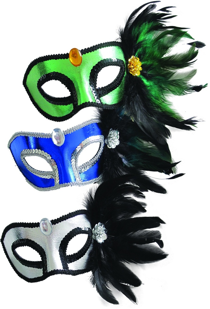Feather Mask Forehead Jewel Plume