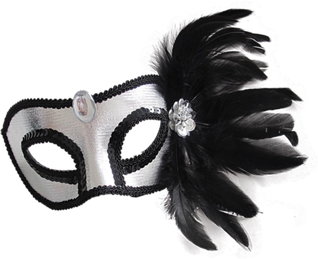 Feather Mask Forehead Jewel Plume