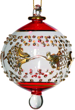 Glass Ball Jewelled Drop, 10cm