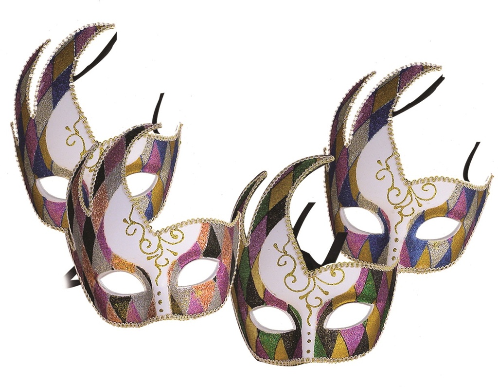 Plastic Mask Harlequin Jester